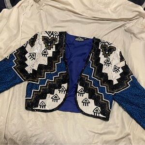 Silver Mesa sequin jacket sequin crop jacket